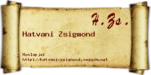 Hatvani Zsigmond névjegykártya